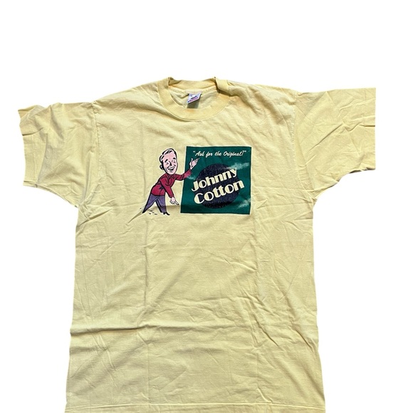 Johnny Cotton Yellow Graphic T-Shirt - Picture 1 of 3
